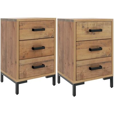 vidaXL Nachtkastjes 2 stuks Bruin Massief dennenhout - Nachtkastje vidaXL Nachtkastjes 2 stuks Bruin Massief dennenhout - Nachtkastje