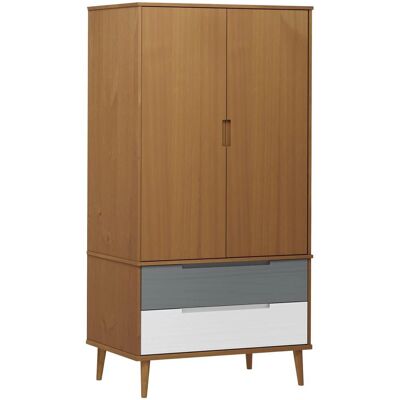 vidaXL MOLDE Brauner Kleiderschrank - Skandinavisches Design - 90x55x175 cm vidaXL MOLDE Brauner Kleiderschrank - Skandinavisches Design - 90x55x175 cm