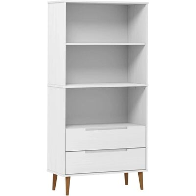 vidaXL MOLDE Weiße Bücherregal - Skandinavisches Kiefernholz vidaXL MOLDE Weiße Bücherregal - Skandinavisches Kiefernholz