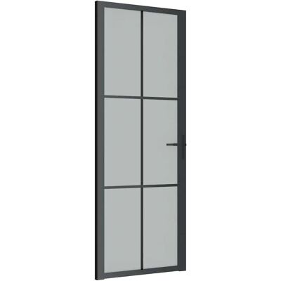 vidaXL Porte Intérieure en Verre - 76x201,5cm - Noir & Transparent - Moderne vidaXL Porte Intérieure en Verre - 76x201,5cm - Noir & Transparent - Moderne