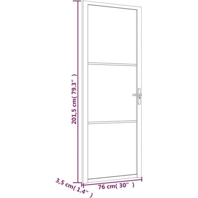 vidaXL Puerta Interior ESG Cristal y Aluminio - Moderna, Duradera, 76x201.5cm vidaXL Puerta Interior ESG Cristal y Aluminio - Moderna, Duradera, 76x201.5cm