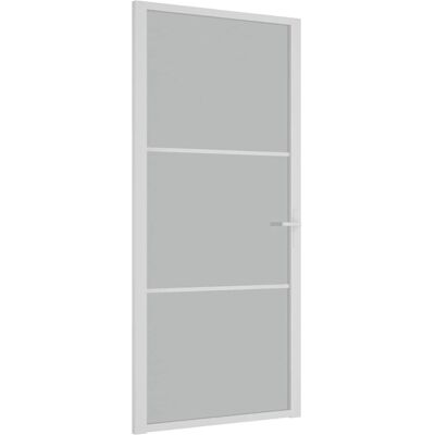 vidaXL Indvendig dør 93x201,5 cm Hvid Transparent ESG Glas - Indvendige Døre vidaXL Indvendig dør 93x201,5 cm Hvid Transparent ESG Glas - Indvendige Døre