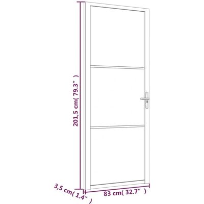 vidaXL Indvendig dør 83x201,5 cm ESG-glas i aluminium hvid - Indvendig dør vidaXL Indvendig dør 83x201,5 cm ESG-glas i aluminium hvid - Indvendig dør