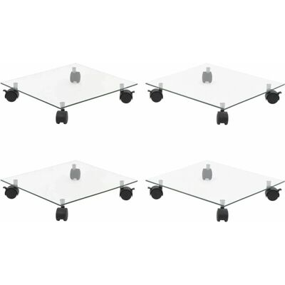 vidaXL Plant Roller 4 Pcs - Plant Rollers 35x35 cm Tempered Glass Square vidaXL Plant Roller 4 Pcs - Plant Rollers 35x35 cm Tempered Glass Square