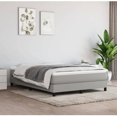 vidaXL Lit à ressorts en tissu gris clair - Lit - Publicité vidaXL Lit à ressorts en tissu gris clair - Lit - Publicité