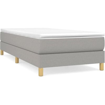 vidaXL Hellgraues Stoffbett mit Federkernmatratze - Bett vidaXL Hellgraues Stoffbett mit Federkernmatratze - Bett