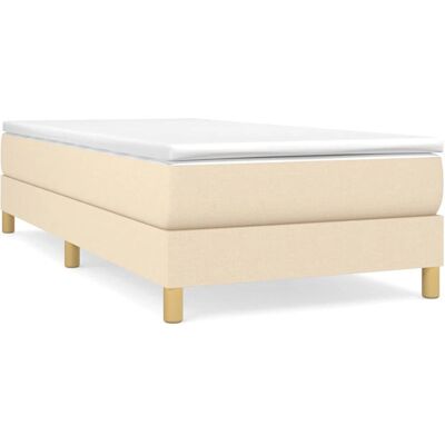 vidaXL 80x200 cm Bett - Matratze, Creme, Strapazierfähiger Stoff - Bettgestell vidaXL 80x200 cm Bett - Matratze, Creme, Strapazierfähiger Stoff - Bettgestell