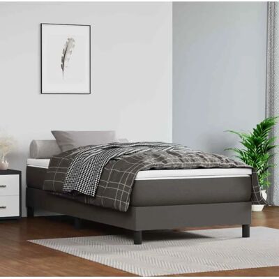 Maisonchic - Einzelbett mit Taschenfederkernmatratze - Grau - Bett Maisonchic - Einzelbett mit Taschenfederkernmatratze - Grau - Bett