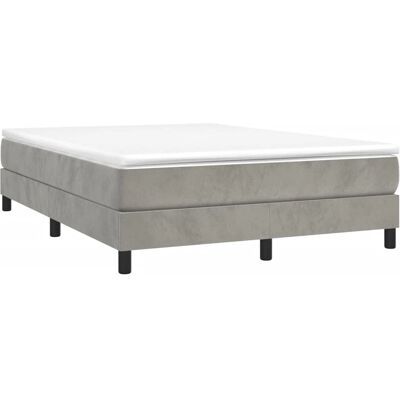 vidaXL lichtgrijs velvet boxspring - bed vidaXL lichtgrijs velvet boxspring - bed