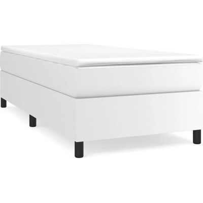 vidaXL Weißes Kunstlederbett mit Taschenfederkernmatratze - Bett vidaXL Weißes Kunstlederbett mit Taschenfederkernmatratze - Bett