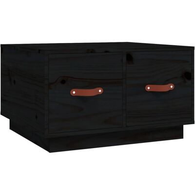 vidaXL Massiv Kiefernholz Couchtisch - Rustikaler Stauraum, Schwarz vidaXL Massiv Kiefernholz Couchtisch - Rustikaler Stauraum, Schwarz