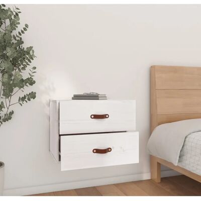 vidaXL Mesita de noche de pared Blanca - Mesita de noche vidaXL Mesita de noche de pared Blanca - Mesita de noche