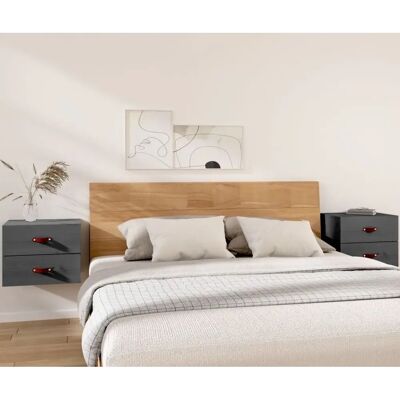 vidaXL Armoire de tête murale 50x36x40 cm Gris - Table de chevet - Publicité vidaXL Armoire de tête murale 50x36x40 cm Gris - Table de chevet - Publicité