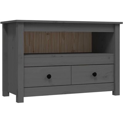 vidaXL 821499 Graues Massives Kiefernholz TV-Schrank - TV-Schrank vidaXL 821499 Graues Massives Kiefernholz TV-Schrank - TV-Schrank