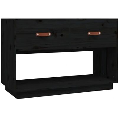 vidaXL Massives Kiefernholz TV-Schrank - Schwarz - 90x40x60 cm vidaXL Massives Kiefernholz TV-Schrank - Schwarz - 90x40x60 cm
