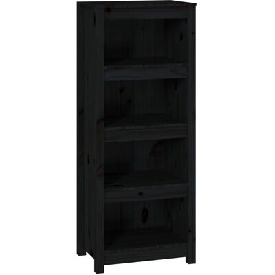 Estantería negra vidaXL 50x35x125,5 cm Madera de pino maciza - Estantería Estantería negra vidaXL 50x35x125,5 cm Madera de pino maciza - Estantería