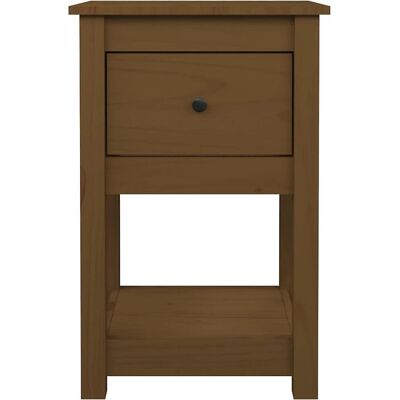 vidaXL Mesita de noche madera maciza de pino marrón miel - Mesita de noche vidaXL Mesita de noche madera maciza de pino marrón miel - Mesita de noche