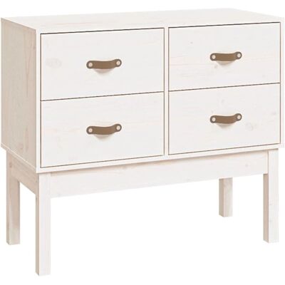 vidaXL 821740 Buffet en pin massif blanc - Meuble de salon - Publicité vidaXL 821740 Buffet en pin massif blanc - Meuble de salon - Publicité