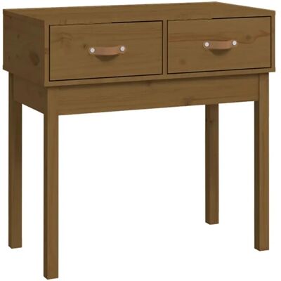 Mesa consola de madera maciza de pino miel marrón vidaXL - Mesa de café, lateral o de extremo Mesa consola de madera maciza de pino miel marrón vidaXL - Mesa de café, lateral o de extremo