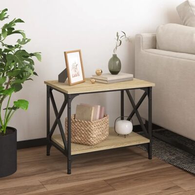 vidaXL Sonoma Eiche Beistelltisch - Verbautes Holz - 55x38x45 cm vidaXL Sonoma Eiche Beistelltisch - Verbautes Holz - 55x38x45 cm