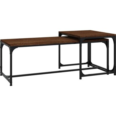 vidaXL 823341 Brauner Eichen Kaffee- und Beistelltisch - Beistelltisch vidaXL 823341 Brauner Eichen Kaffee- und Beistelltisch - Beistelltisch