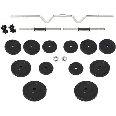 vidaXL Curl Hantel- und Kurzhantel-Set mit Scheiben 60 kg - Hantel- und Kurzhantel-Set vidaXL Curl Hantel- und Kurzhantel-Set mit Scheiben 60 kg - Hantel- und Kurzhantel-Set