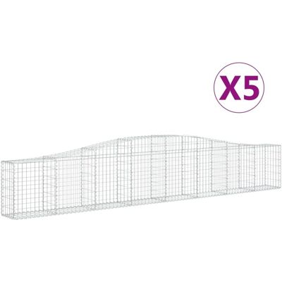 VIDAXL Maison Chic - Garten Gabbionen Körbe 5 Stück - Metallnetz für Steine 400x30x60/80cm VIDAXL Maison Chic - Garten Gabbionen Körbe 5 Stück - Metallnetz für Steine 400x30x60/80cm