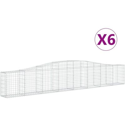 vidaXL Gartengabionen - 6 Stück, Stahl, Silber vidaXL Gartengabionen - 6 Stück, Stahl, Silber