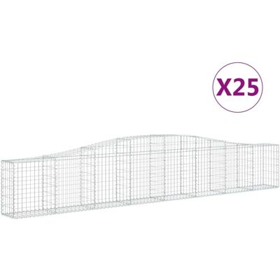 vidaXL Puutarhan gabionit 25 kpl, teräskaaret 400x30x60/80 cm vidaXL Puutarhan gabionit 25 kpl, teräskaaret 400x30x60/80 cm