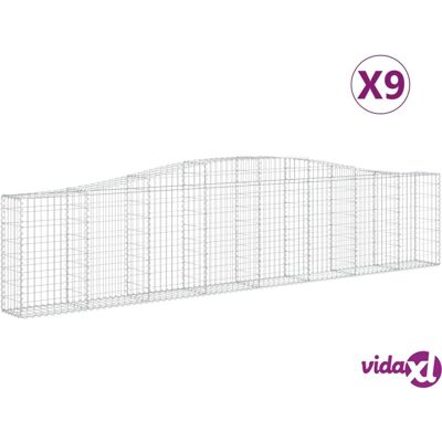 vidaXL Bogenförmige Gabionen 9 Stück - Gartendekoration vidaXL Bogenförmige Gabionen 9 Stück - Gartendekoration