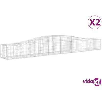 vidaXL Bogenförmige Gabionen 2 Stück 400x50x40/60 cm Verzinkertes Eisen - Gabionenkorb vidaXL Bogenförmige Gabionen 2 Stück 400x50x40/60 cm Verzinkertes Eisen - Gabionenkorb