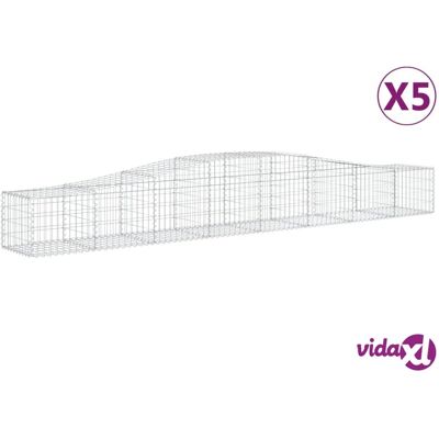 vidaXL Bogenförmige Gabionen 5er Set, 400x50x40/60 cm Verzinktes Eisen vidaXL Bogenförmige Gabionen 5er Set, 400x50x40/60 cm Verzinktes Eisen