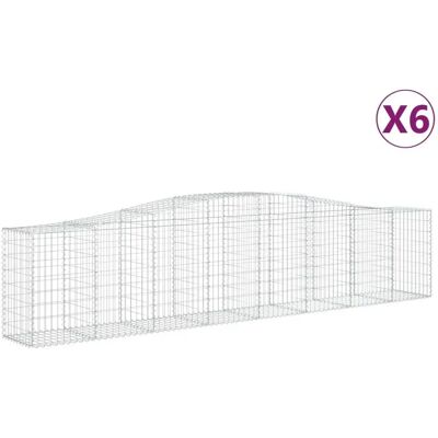 vidaXL Bogen-Gabionenkörbe 6 St. 400x50x80/100 cm Verzinkter Stahl vidaXL Bogen-Gabionenkörbe 6 St. 400x50x80/100 cm Verzinkter Stahl