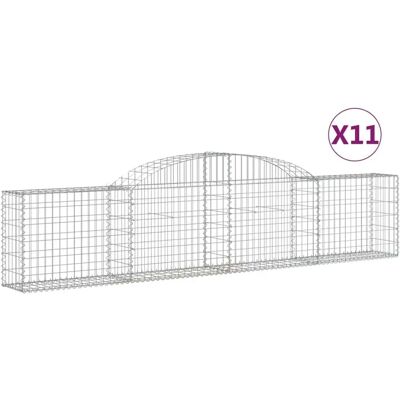 vidaXL Łukowe gabiony 11 szt - Galwanizowana stal vidaXL Łukowe gabiony 11 szt - Galwanizowana stal
