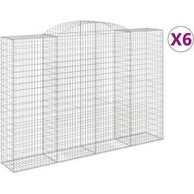 vidaXL Bogenförmige Gabionen 6 Stk - 300x50x200/220 cm - Gartenmauer vidaXL Bogenförmige Gabionen 6 Stk - 300x50x200/220 cm - Gartenmauer