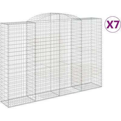 vidaXL Bogenförmige Gabionen 7 Stück - Dekorative Drahtwand vidaXL Bogenförmige Gabionen 7 Stück - Dekorative Drahtwand