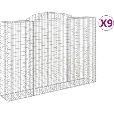 vidaXL Bogenförmige Gabionen 300x50x200/220 cm - Gabionenmauer vidaXL Bogenförmige Gabionen 300x50x200/220 cm - Gabionenmauer