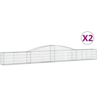 vidaXL Gebogene Gabionen 2 St. - Gartendekorationen vidaXL Gebogene Gabionen 2 St. - Gartendekorationen