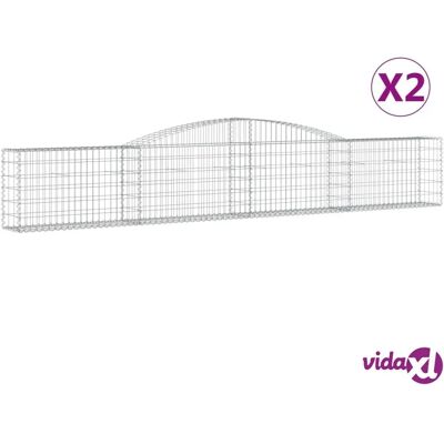 vidaXL Arched Gabion Baskets 2 Stück 400x30x60/80 cm Verzinkter Eisen - Garten Gabionen vidaXL Arched Gabion Baskets 2 Stück 400x30x60/80 cm Verzinkter Eisen - Garten Gabionen