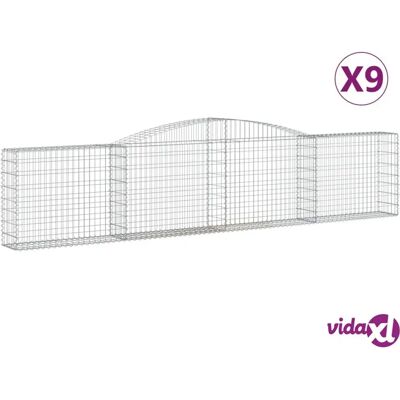 vidaXL Bogen-Gabionen 9 stk, 400x30x80/100 cm vidaXL Bogen-Gabionen 9 stk, 400x30x80/100 cm