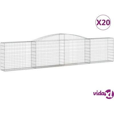 vidaXL Bogen-Gabionen 20 Stück 400x30x80/100 cm Verzinkter Stahl vidaXL Bogen-Gabionen 20 Stück 400x30x80/100 cm Verzinkter Stahl