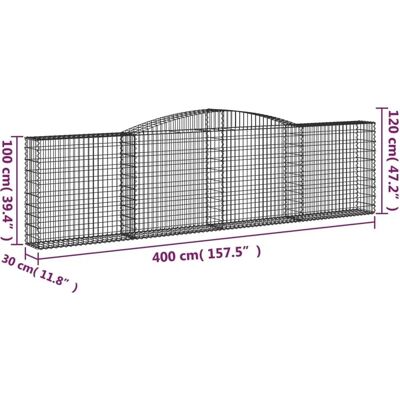 vidaXL Bogen-Gabionen 6 Stk - Gabionenkorb vidaXL Bogen-Gabionen 6 Stk - Gabionenkorb