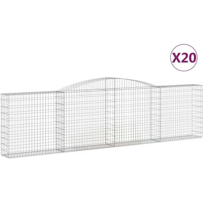 vidaXL Arched Gabionen - 20 Stk - 400x30x100/120 cm - Verzinktes Eisen vidaXL Arched Gabionen - 20 Stk - 400x30x100/120 cm - Verzinktes Eisen