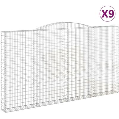 vidaXL Bogenförmige Gabionen 9 stk - Gartendekoration vidaXL Bogenförmige Gabionen 9 stk - Gartendekoration