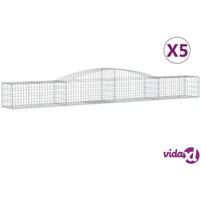 vidaXL Bogenförmige Gabionen 5 Stück - Gartendekor vidaXL Bogenförmige Gabionen 5 Stück - Gartendekor
