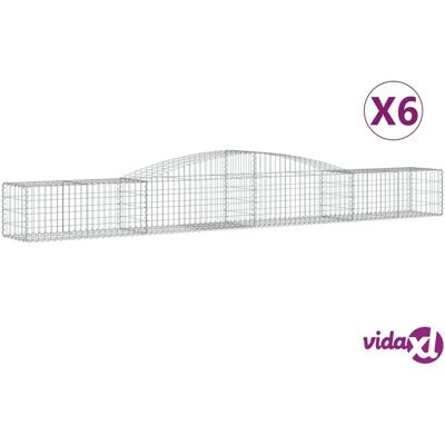 vidaXL Gebogene Gabionen 6 Stück 400x50x40/60 cm Galvanisiertes Eisen - Gabionenkorb vidaXL Gebogene Gabionen 6 Stück 400x50x40/60 cm Galvanisiertes Eisen - Gabionenkorb