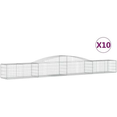vidaXL Arched Gabion Baskets - 10 Stück 400x50x40/60 cm Verzinkter Stahl vidaXL Arched Gabion Baskets - 10 Stück 400x50x40/60 cm Verzinkter Stahl