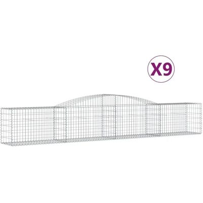 vidaXL Bogenförmige Gabionen - 9 Stück Garten Steinmauer vidaXL Bogenförmige Gabionen - 9 Stück Garten Steinmauer