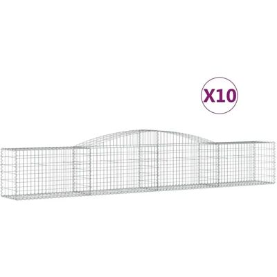 vidaXL Łukowe gabiony 10 szt. 400x50x60/80 cm Ocynkowane żelazo - Dekoracyjna ściana ogrodowa vidaXL Łukowe gabiony 10 szt. 400x50x60/80 cm Ocynkowane żelazo - Dekoracyjna ściana ogrodowa