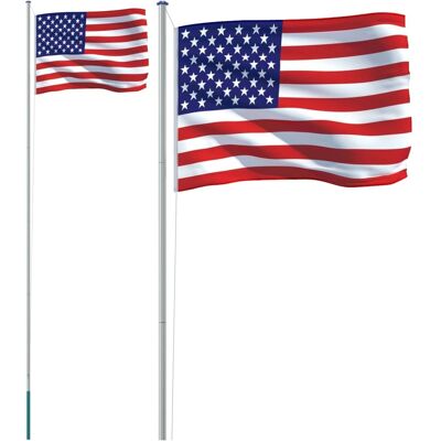 vidaXL Amerikaanse vlag en stok 6,23 m aluminium vidaXL Amerikaanse vlag en stok 6,23 m aluminium